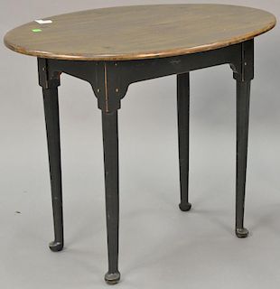 David Smith custom oval tea table. ht. 26 1/2 in., top: 22" x 32"