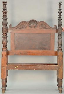 Federal four post bed with acanthus carved posts, circa 18740. interior: 47" x 72"