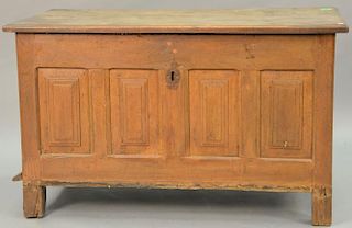 Continental lift top chest, 17th-18th century (restored). ht. 27 in., wd. 49 in.