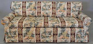 Upholstered sofa bed (very clean upholstery). lg. 76 in.   Provenance: The Estate of Thomas F Hodgman of Fairfield, Connectic