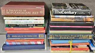Thirty coffee table books, mostly Israeli/Hebrew themed along with miscellaneous coffee table books.