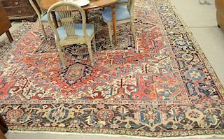 Heriz Oriental carpet, mid 20th century (as is - one corner missing). 11' x 14'3"