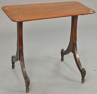 George III mahogany table. ht. 27 1/2in., top: 17" x 32"