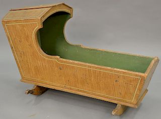 Primitive cradle in original paint, late 18th to early 19th century. ht. 25 in., lg. 36 in.