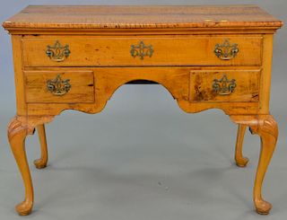 Maple and tiger maple Queen Anne style vanity. ht. 30 1/2 in., top: 20" x 40"  Provenance: From the Estate of Faith K. Tiberi