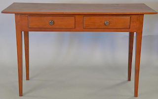 Eldred Wheeler cherry hall/sofa table, signed in drawer. ht. 30 in., top: 18" x 48"