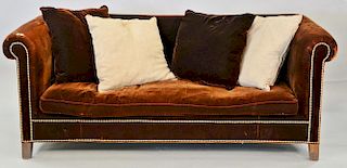 Custom Ralph Lauren sofa with four pillows, in excellent condition. wd. 87 in.