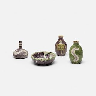 Guido Gambone, collection of four vessels