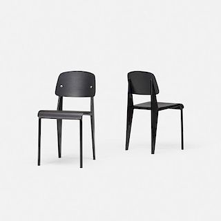 Jean Prouve, Standard chairs, pair