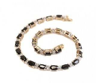 14k Gold, Sapphire & Diamond Bracelet