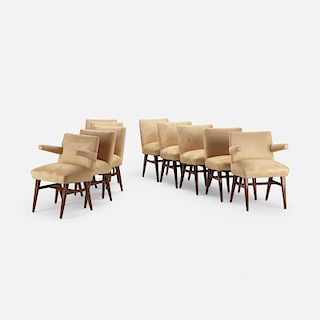 T.H. Robsjohn-Gibbings, dining chairs, set of ten