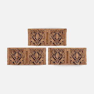 George Grant Elmslie, set of three architectural elements from the Thomas A. Edison School, Hammond, IN