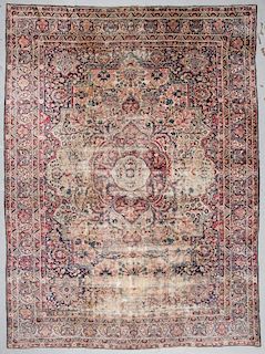19th C. Lavar Kerman Rug, Persia: 10'4'' x 14'1''