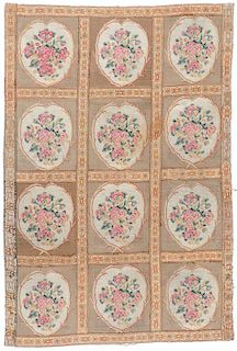 Antique French Needlepoint Carpet:5'2'' x 7'3''