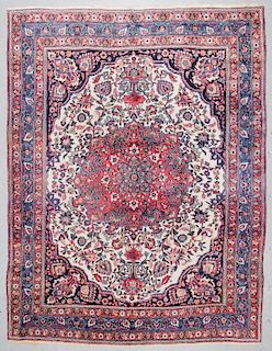 Antique Meshed Rug, Persia: 9'10'' x 11'10''