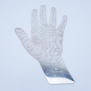 Christofle Silver Plate "Hand Of Destiny" Paperweight. Marked Christofle. Good condition. Measures