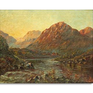 Daniel Campbell (20th Century) Oil on Canvas, Near Loch Awe, Signed Lower Left. Craquelure, yellowi