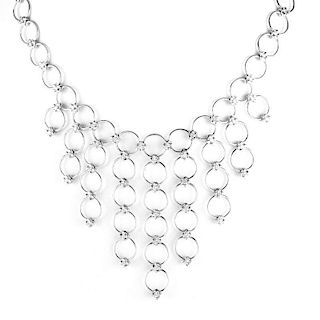 Contemporary Approx. 3.25 Carat Round Brilliant Cut Diamond and 18 Karat White Gold Necklace. Diamo