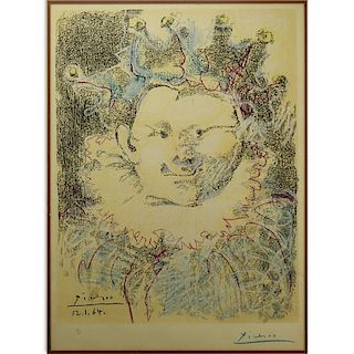 Pablo Picasso, Spanish (1881-1973) Color lithograph "Tete De Buffon". Signed in blue crayon. Number