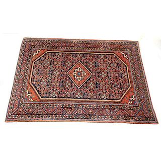 Semi Antique Persian Kashan Oriental Rug. Loss to fringes, some wear to edges, dirty. Measures 81-1
