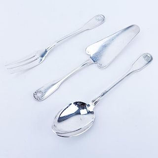 Three (3) Christofle Vendome-Arcantia Silverplate Serving Pieces. Includes Serving spoon and fork s