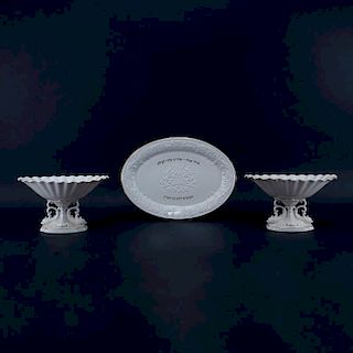 Three (3) Pieces Lenox Porcelain Table Top Items. Includes: 2 Aquarius centerpieces and an oval Hal