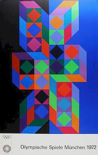 Victor Vasarely Olympische Spiele München 1972 Lithograph Class 2