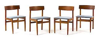 Scandinavian Design, c.1960, an extension dining table and four chairs