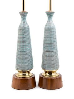 Bitossi, Italy, SECOND HALF 20TH CENTURY, a pair of table lamps