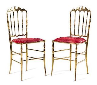 Italian, 1950s, a pair of Chiavari chairs