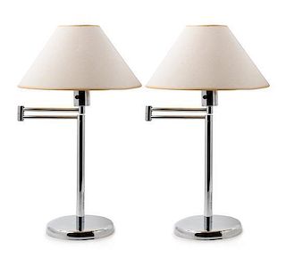 Walter Von Nessen (Germany, 1889-1943), Nessen Studios, 1950s, a pair of swing arm table lamps