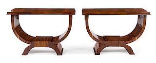 Art Deco, France, 1930s, a pair of console tables