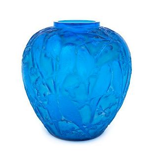 * Rene Lalique, (French, 1860-1945), a Perruches pattern vase, c.1919 M p. 410, no. 876