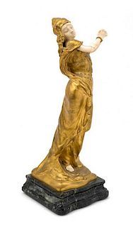 Théophile François Somme, (French, 1871-1952), sculpture of a woman