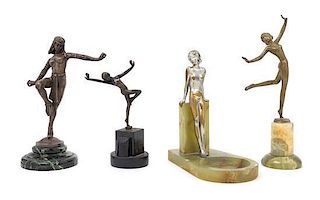 Art Deco, 1920s, a group of four sculptures, each depicting a woman