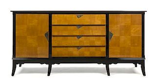 Art Deco, Germany, 1930s, sideboard, having 2 doors and four drawers
