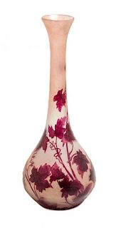 Legras, EARTH 20TH CENTURY, a tall cameo glass vase