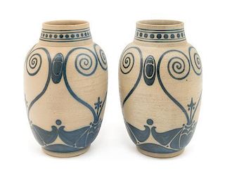 Galileo Chini (Italian, 1873-1956), Fornaci di San Lorenzo, Mugello, Italy, a pair of vases
