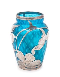* Loetz, EARLY 20TH CENTURY, a silver overlay vase, of ovoid form with floral overlay
