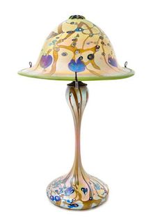 Carl Radke, SECOND HALF 20TH CENTURY, an iridescent glass table lamp