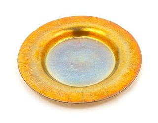 Steuben, EARLY 20TH CENTURY, a gold Aurene glass plate