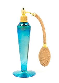 Steuben, EARLY 20TH CENTURY, a blue Aurene glass perfume bottle