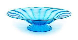 Steuben, 20TH CENTURY, a celeste blue glass center bowl