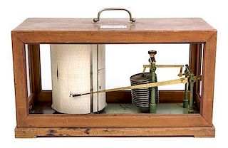 * A French Wood and Glass Cased Barograph