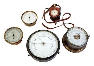 * A Group of Five Barometers Diameter of largest 8 inches.