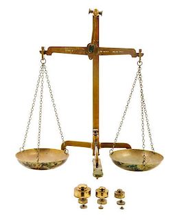 * A Brass Balance Scale Height 18 1/4 inches.