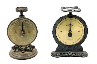 * Two Cast Metal Salter's Family Scale Scales Height of taller 11 1/4 inches.