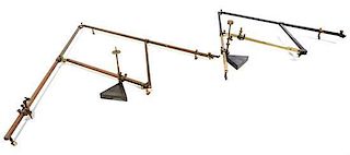 * Two Large English Brass and Black Lacquered Pantographs Length 32 inches (when collapsed).