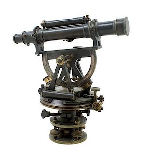 * An English Ebonized Brass Mountain Theodolite Height overall 9 inches.
