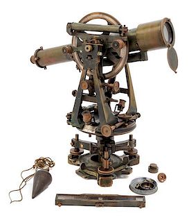 * An English Brass Transit Theodolite Length of scope 14 inches.